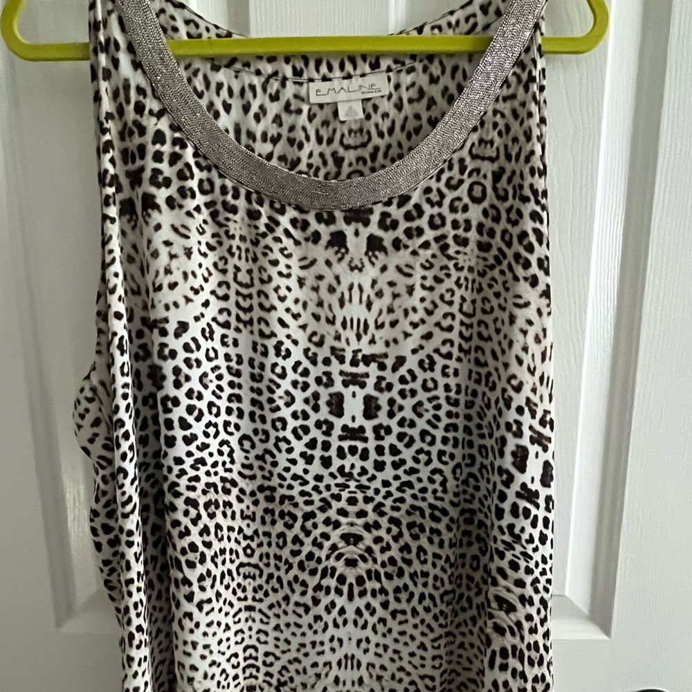 Black and White Leopard Print Tank Top